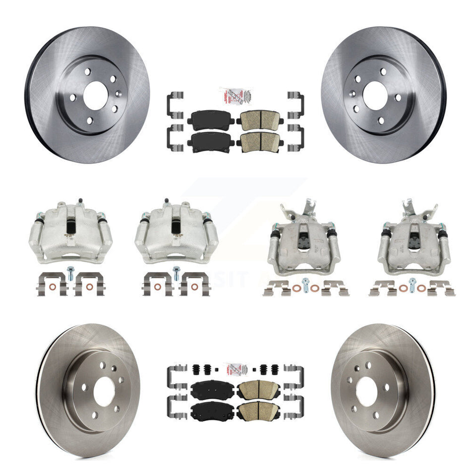 Front Rear Disc Brake Caliper Rotors Ceramic Pad Kit (10Pc) For Chevrolet Malibu Limited KC8-102496N