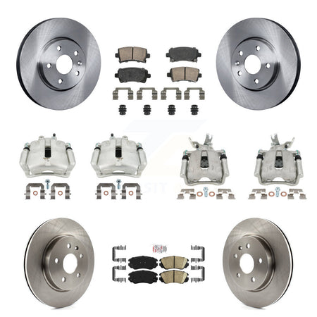 Front Rear Disc Brake Caliper Rotors Ceramic Pad Kit (10Pc) For Chevrolet Malibu Limited KC8-102497N