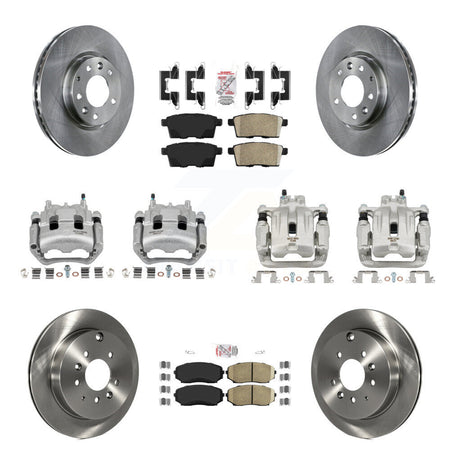 Front Rear Disc Brake Caliper Rotors And Ceramic Pad Kit (10Pc) For Mazda CX-7 Ford Edge KC8-102503N