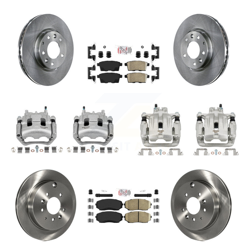 Front Rear Disc Brake Caliper Rotors And Ceramic Pad Kit (10Pc) For Mazda CX-7 Ford Edge KC8-102506N