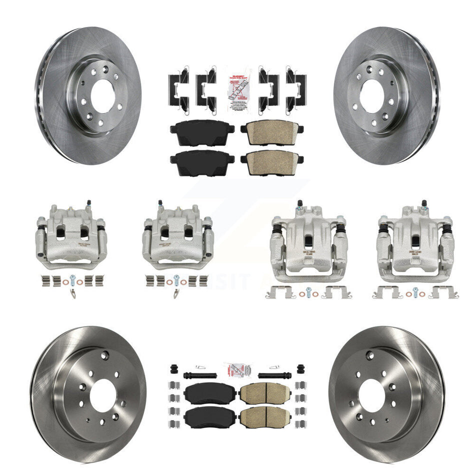 Front Rear Disc Brake Caliper Rotor Ceramic Pad Kit (10Pc) For 2007-2009 Lincoln MKX FWD KC8-102512N