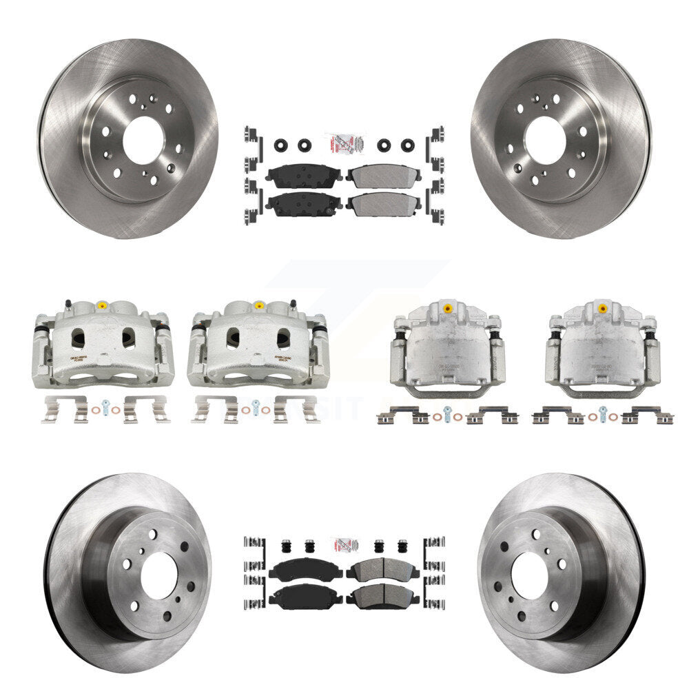 Front Rear Brake Caliper Rotors Semi-Metallic Pad Kit (10Pc) For Chevrolet GMC Sierra XL KC8-102517N