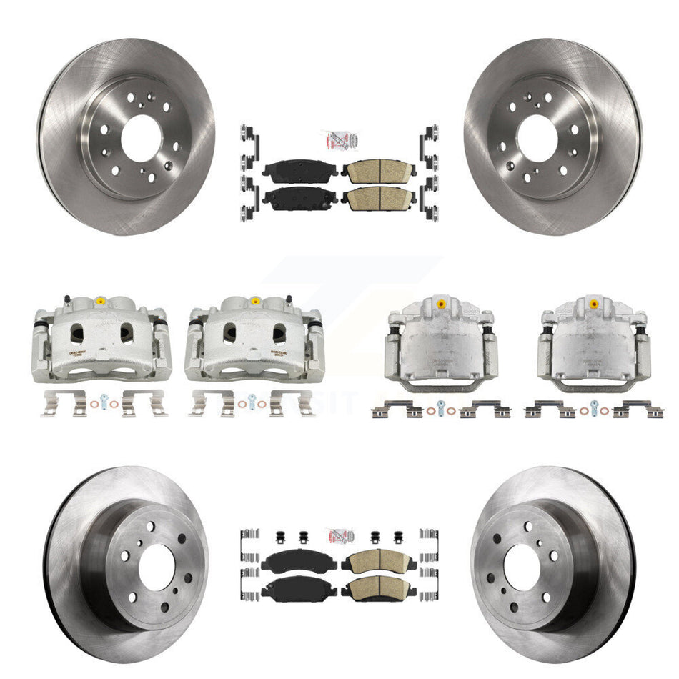 Front Rear Brake Caliper Rotor & Ceramic Pad Kit (10Pc) For Chevrolet GMC Sierra 1500 XL KC8-102518N