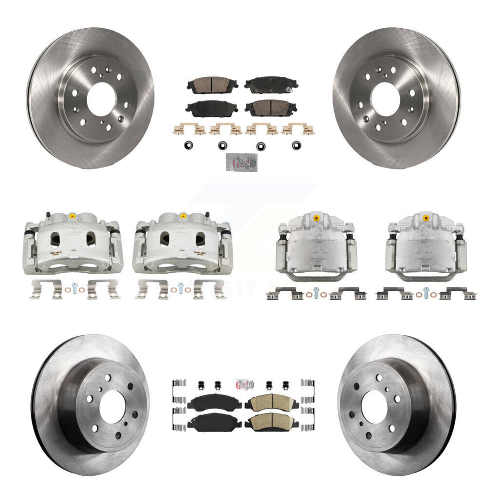 Front Rear Brake Caliper Rotor & Ceramic Pad Kit (10Pc) For GMC Sierra 1500 Chevrolet XL KC8-102521N