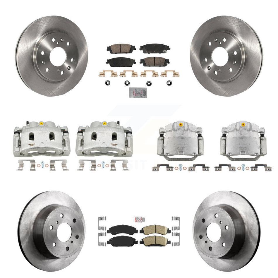 Front Rear Brake Caliper Rotor & Ceramic Pad Kit (10Pc) For GMC Sierra 1500 Chevrolet XL KC8-102522N