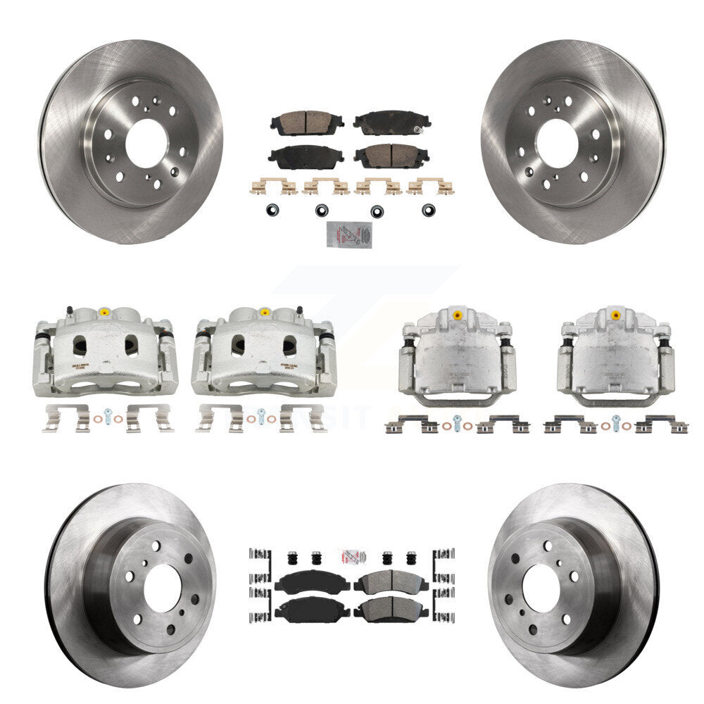 Front Rear Brake Caliper Rotors Ameribrakes Pad Kit (10Pc) For GMC Sierra 1500 Chevrolet KC8-102523N