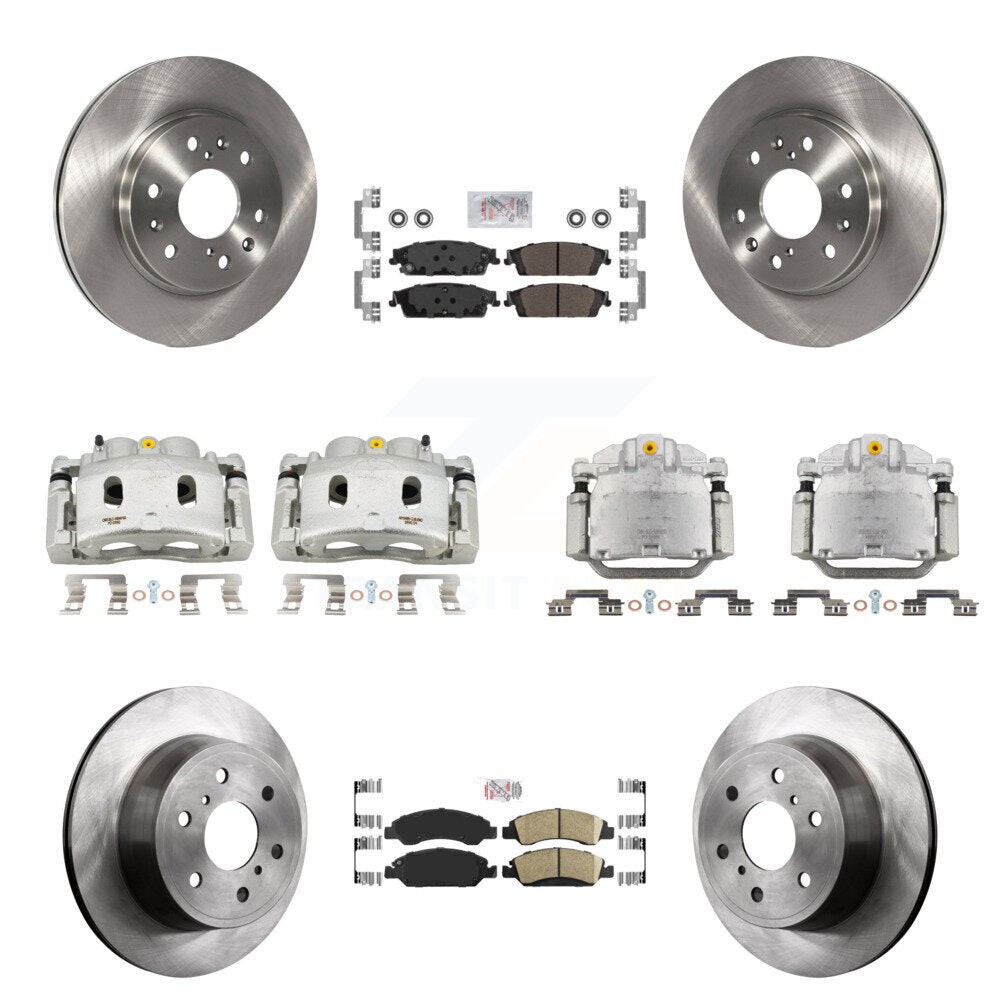 Front Rear Brake Caliper Rotors Ameribrakes Pad Kit (10Pc) For GMC Sierra 1500 Chevrolet KC8-102525N
