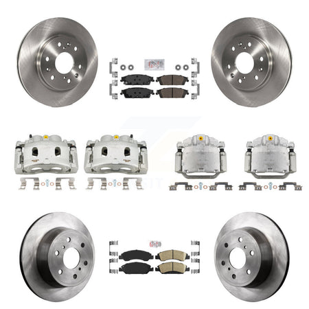 Front Rear Brake Caliper Rotors Ameribrakes Pad Kit (10Pc) For GMC Sierra 1500 Chevrolet KC8-102525N