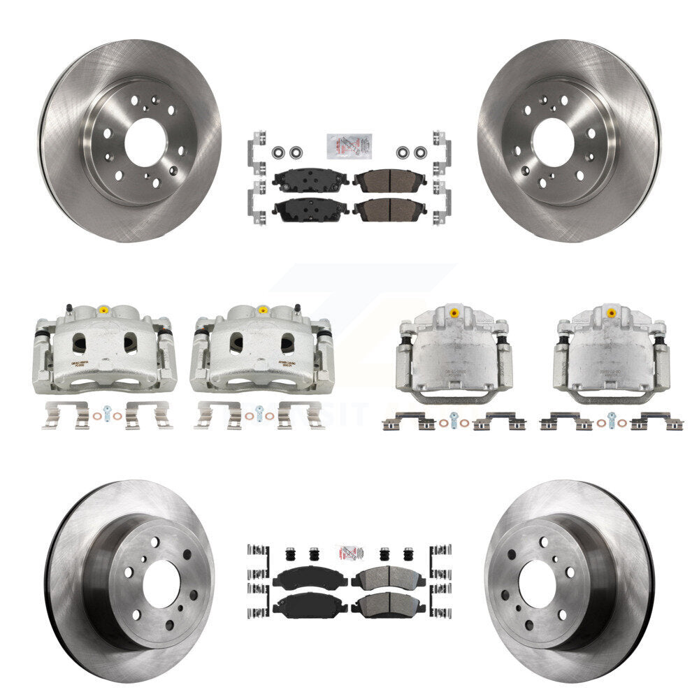 Front Rear Brake Caliper Rotor Semi-Metallic Pad Kit (10Pc) For GMC Sierra 1500 Tahoe XL KC8-102526N