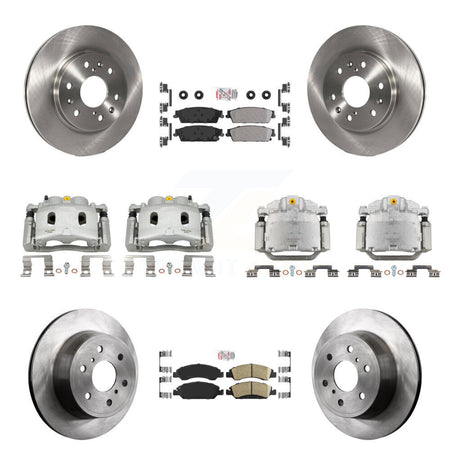 Front Rear Brake Caliper Rotor & Ameribrakes Pad Kit (10Pc) For Chevrolet Silverado 1500 KC8-102535N