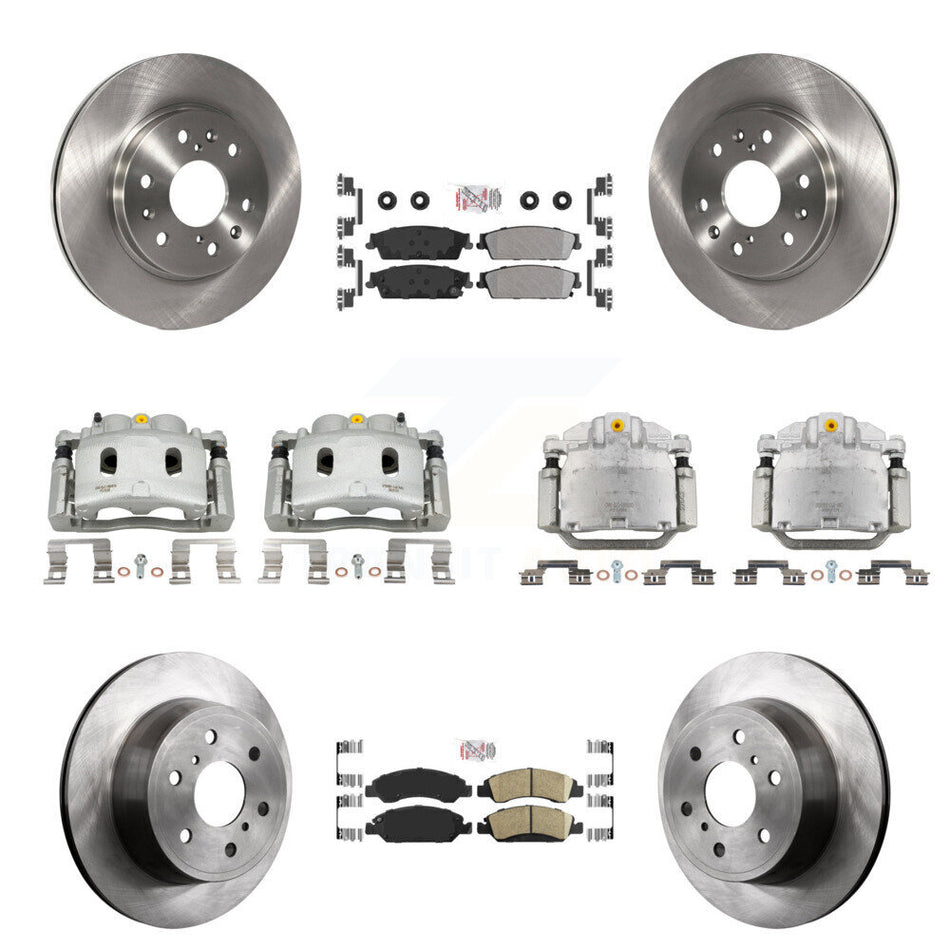 Front Rear Brake Caliper Rotor & Ameribrakes Pad Kit (10Pc) For Chevrolet Silverado 1500 KC8-102535N