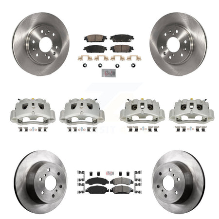 Front Rear Brake Caliper Rotor Ameribrakes Pad Kit (10Pc) For 2016 Chevrolet Suburban HD KC8-102542N