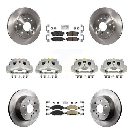 Front Rear Brake Caliper Rotor Ameribrakes Pad Kit (10Pc) For 2016 Chevrolet Suburban HD KC8-102543N
