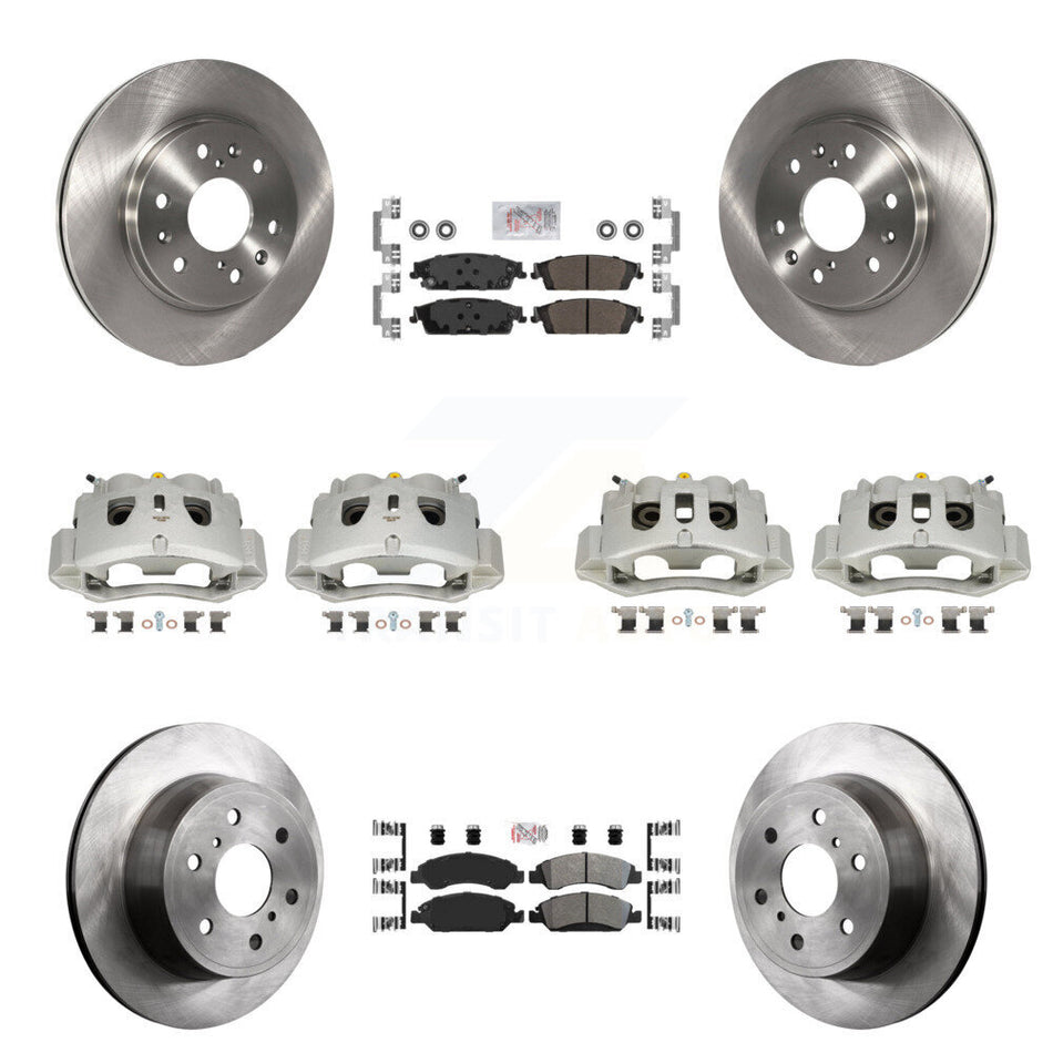 Front Rear Brake Caliper Rotor Semi-Metallic Pad Kit (10Pc) For 16 Chevrolet Suburban HD KC8-102545N