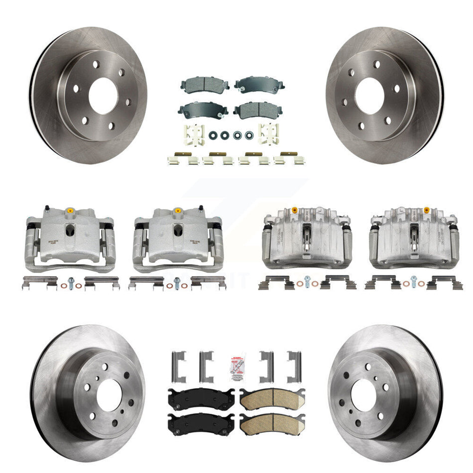 Front Rear Brake Caliper Rotors & Ameribrakes Pad Kit (10Pc) For GMC Sierra 1500 Classic KC8-102551N