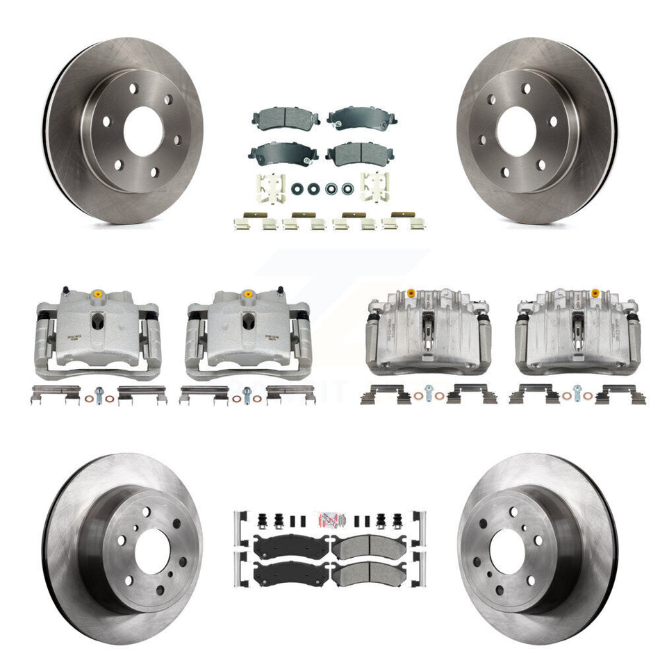 Front Rear Brake Caliper Rotors Semi-Metallic Pad Kit (10Pc) For GMC Sierra 1500 Classic KC8-102552N
