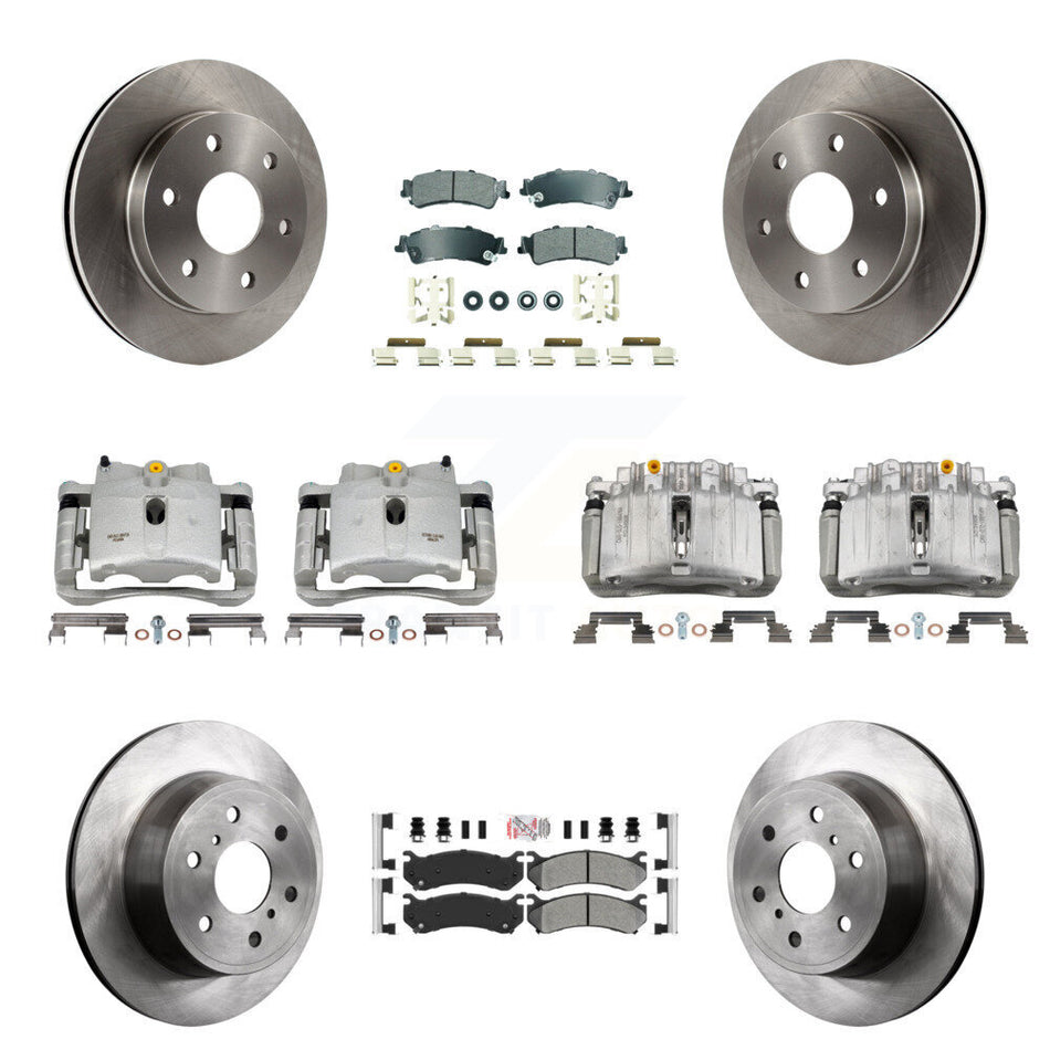 Front Rear Brake Caliper Rotors Semi-Metallic Pad Kit (10Pc) For GMC Sierra 1500 Classic KC8-102552N