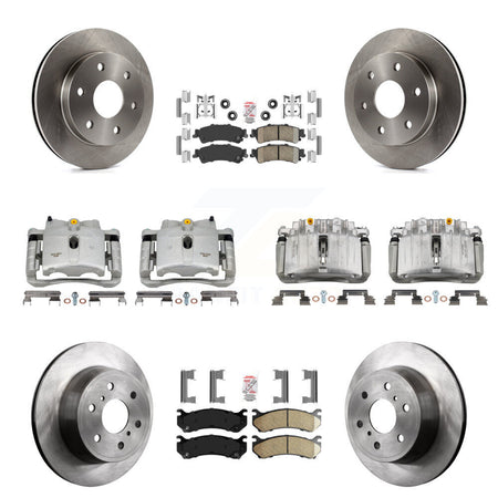 Front Rear Disc Brake Caliper Rotor & Ceramic Pad Kit (10Pc) For GMC Sierra 1500 Classic KC8-102553N