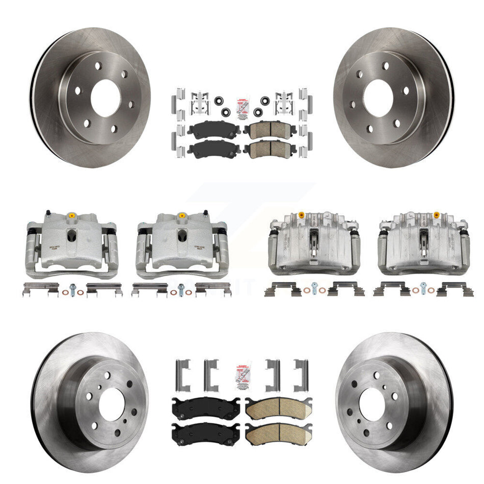 Front Rear Disc Brake Caliper Rotor & Ceramic Pad Kit (10Pc) For GMC Sierra 1500 Classic KC8-102553N