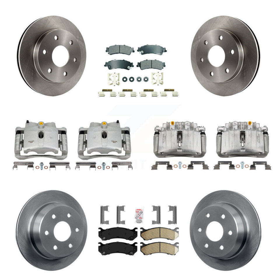 Front Rear Brake Caliper Rotor & Ameribrakes Pad Kit (10Pc) For Chevrolet Silverado 1500 KC8-102557N