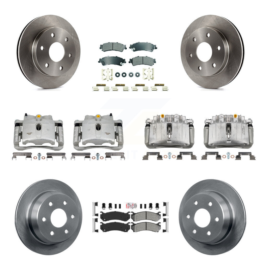 Front Rear Brake Caliper Rotor Semi-Metallic Pad Kit (10Pc) For Chevrolet Silverado 1500 KC8-102558N