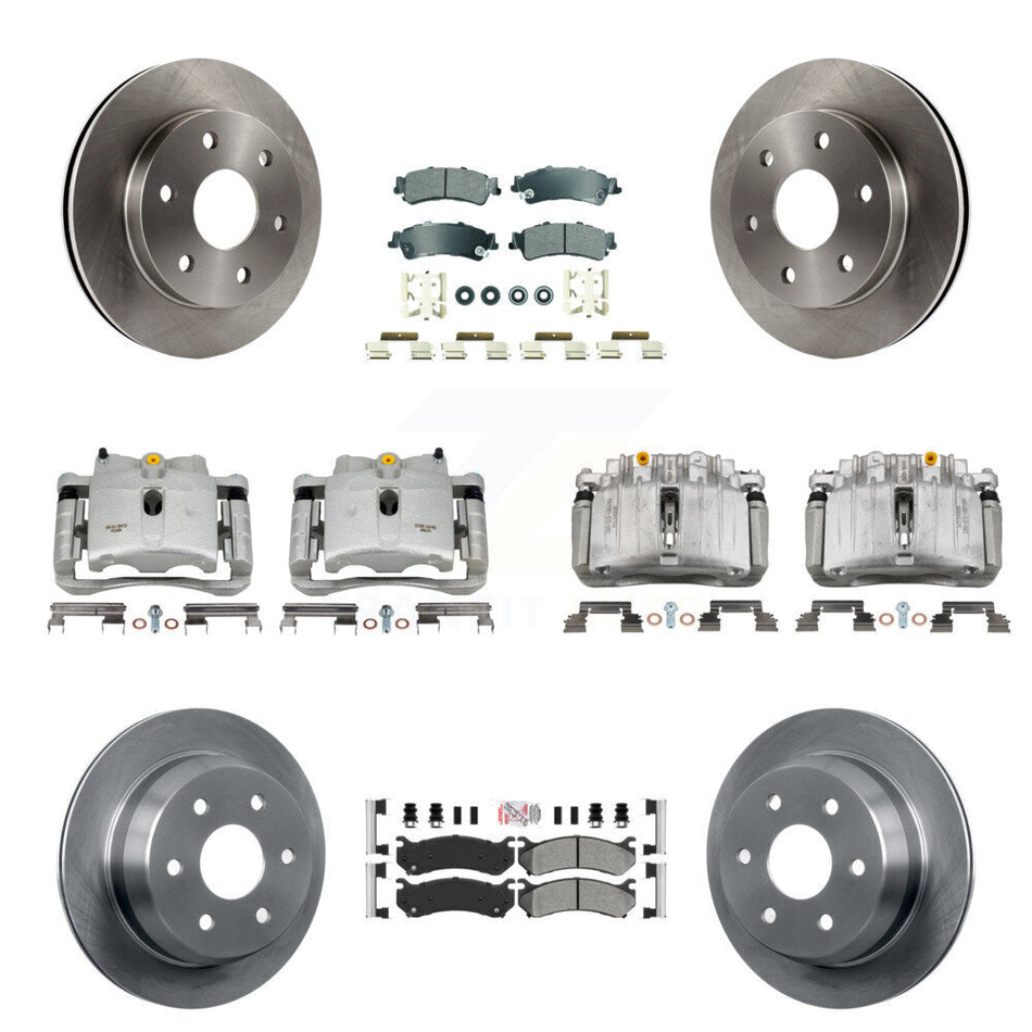 Front Rear Brake Caliper Rotor Semi-Metallic Pad Kit (10Pc) For Chevrolet Silverado 1500 KC8-102558N