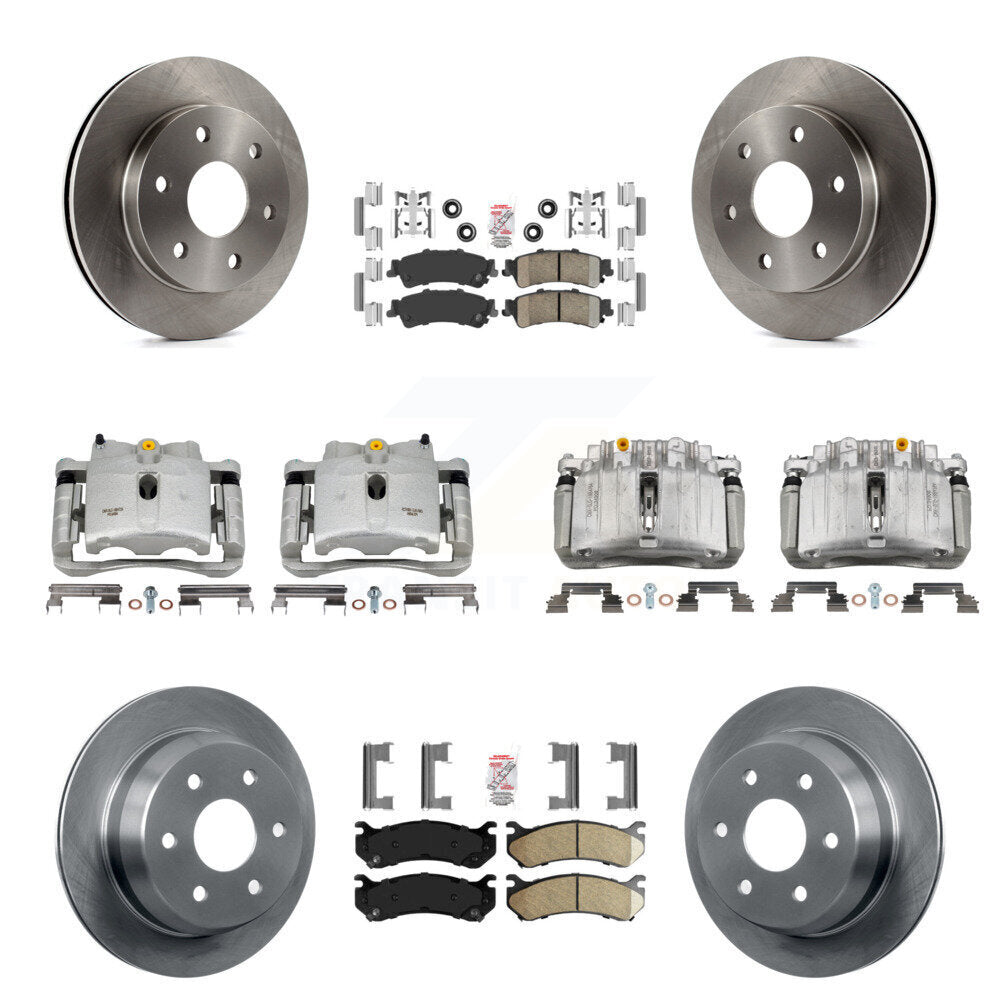 Front Rear Brake Caliper Rotor & Ceramic Pad Kit (10Pc) For Chevrolet Silverado 1500 GMC KC8-102559N