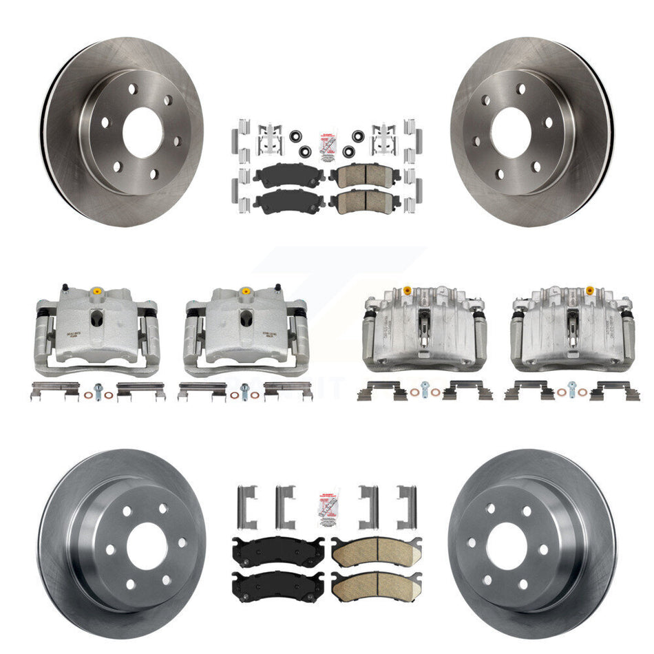 Front Rear Brake Caliper Rotor & Ceramic Pad Kit (10Pc) For Chevrolet Silverado 1500 GMC KC8-102559N