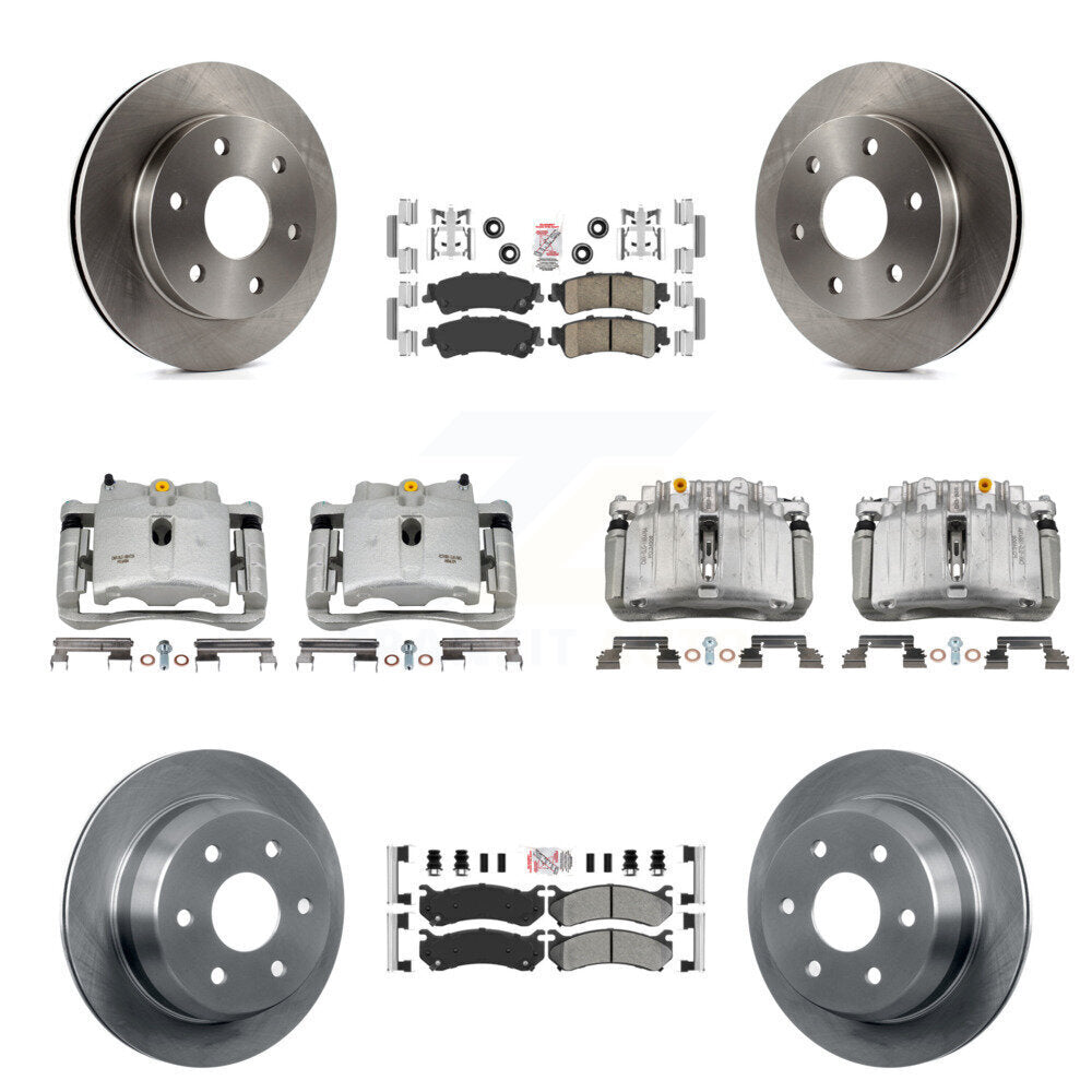 Front Rear Brake Caliper Rotor & Ameribrakes Pad Kit (10Pc) For Chevrolet Silverado 1500 KC8-102560N
