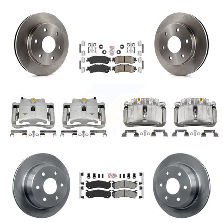 Front Rear Brake Caliper Rotor & Ameribrakes Pad Kit (10Pc) For Chevrolet Silverado 1500 KC8-102560N