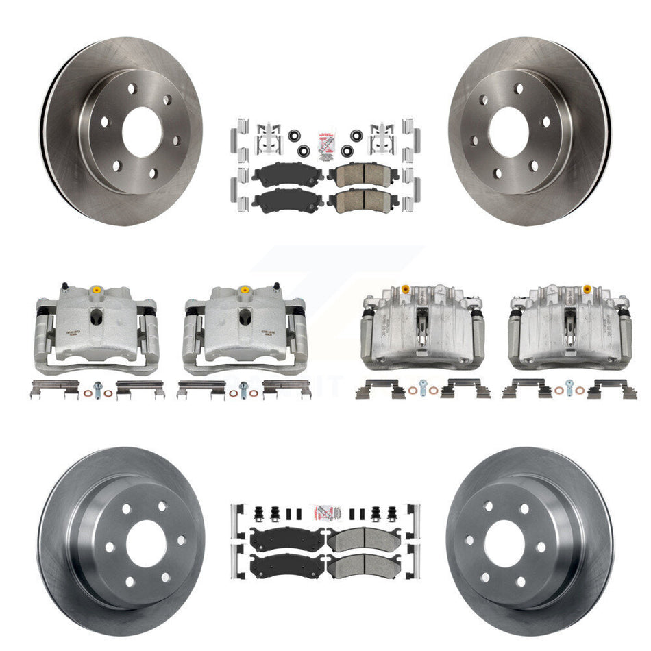 Front Rear Brake Caliper Rotor & Ameribrakes Pad Kit (10Pc) For Chevrolet Silverado 1500 KC8-102560N