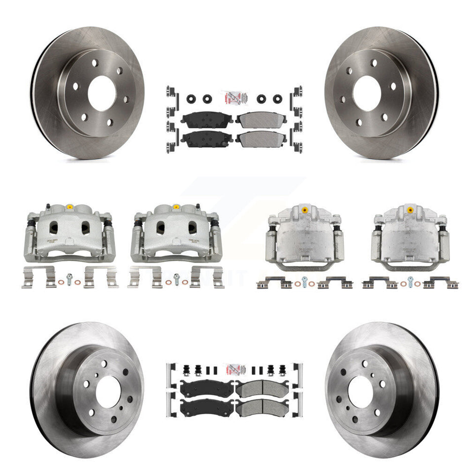 Front Rear Brake Caliper Rotor Semi-Metallic Pad Kit (10Pc) For Chevrolet Silverado 1500 KC8-102580N