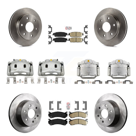 Front Rear Disc Brake Caliper Rotors Ceramic Pad Kit (10Pc) For Chevrolet Silverado 1500 KC8-102581N