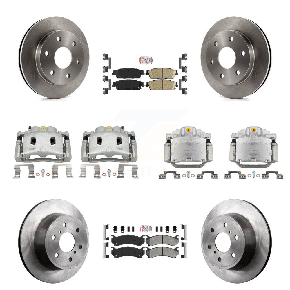 Front Rear Brake Caliper Rotor & Ameribrakes Pad Kit (10Pc) For Chevrolet Silverado 1500 KC8-102582N