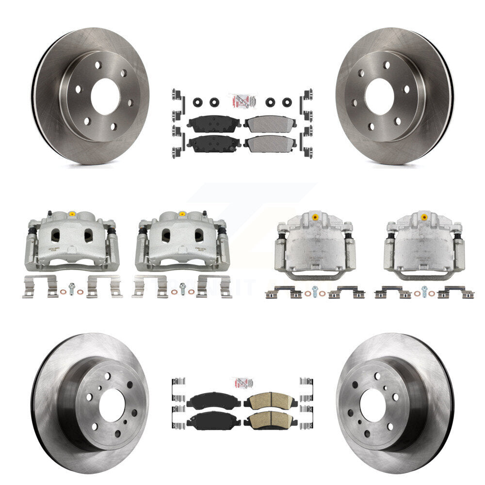 Front Rear Disc Brake Caliper Rotors And Ameribrakes Pads Kit (10Pc) For GMC Sierra 1500 KC8-102584N