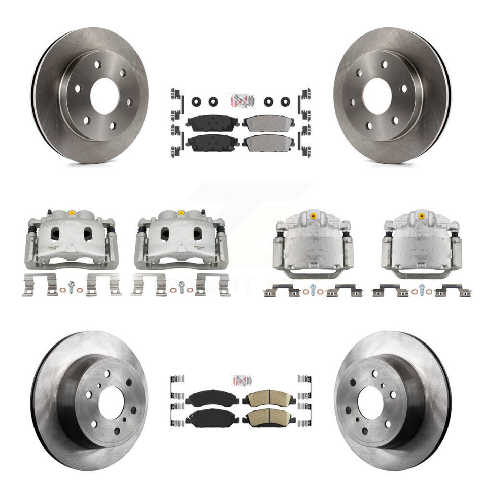 Front Rear Disc Brake Caliper Rotors And Ameribrakes Pads Kit (10Pc) For GMC Sierra 1500 KC8-102584N