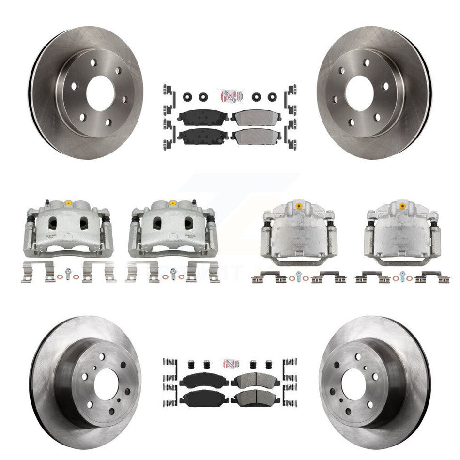 Front Rear Disc Brake Caliper Rotor And Semi-Metallic Pad Kit (10Pc) For GMC Sierra 1500 KC8-102585N