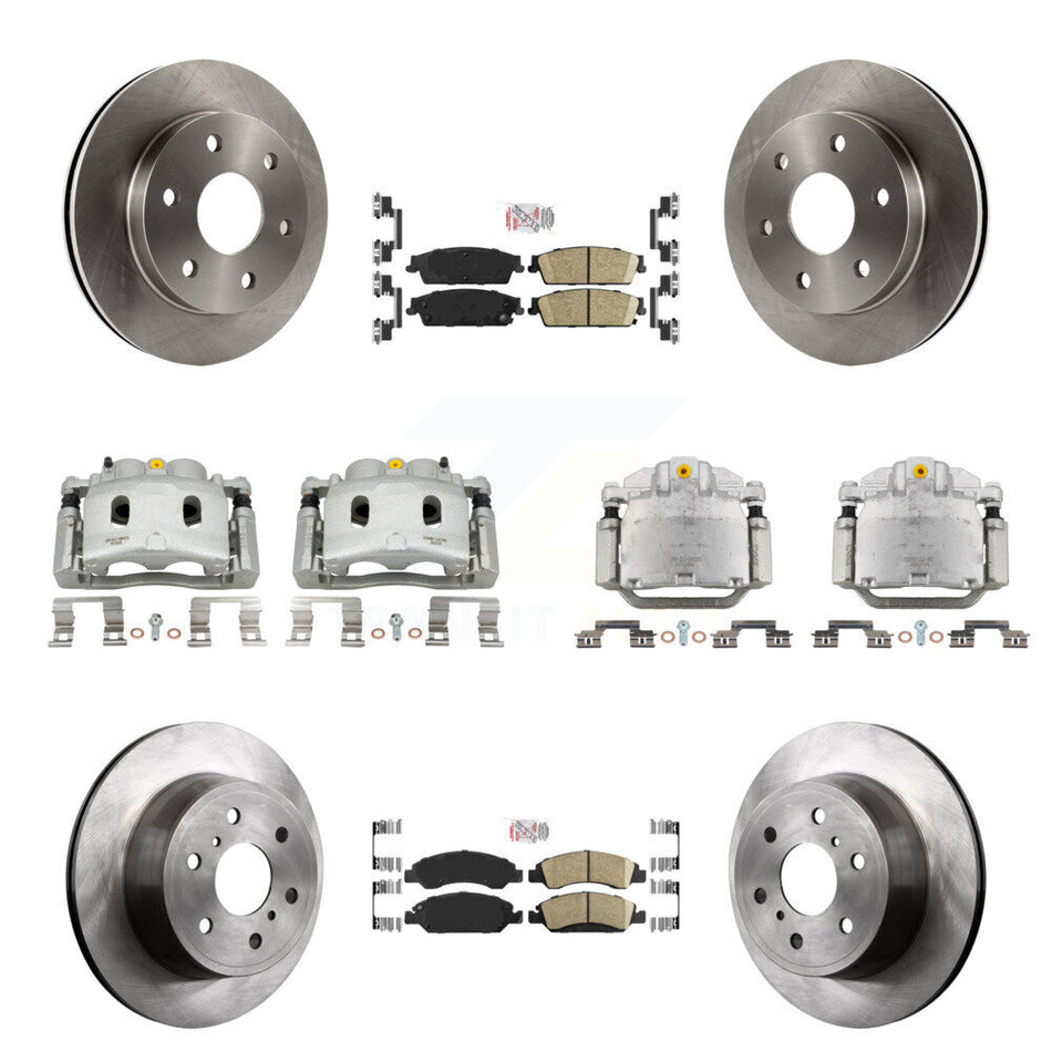 Front Rear Disc Brake Caliper Rotors And Ceramic Pads Kit (10Pc) For GMC Sierra 1500 KC8-102587N