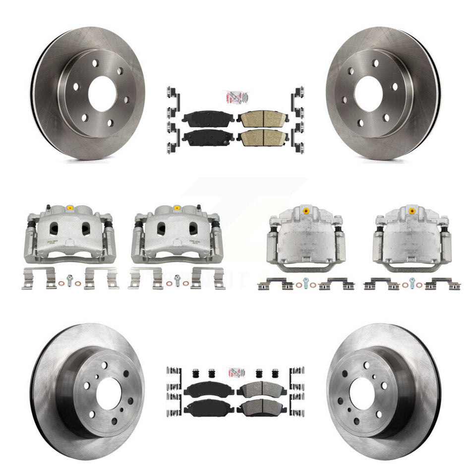 Front Rear Disc Brake Caliper Rotors And Ameribrakes Pads Kit (10Pc) For GMC Sierra 1500 KC8-102588N