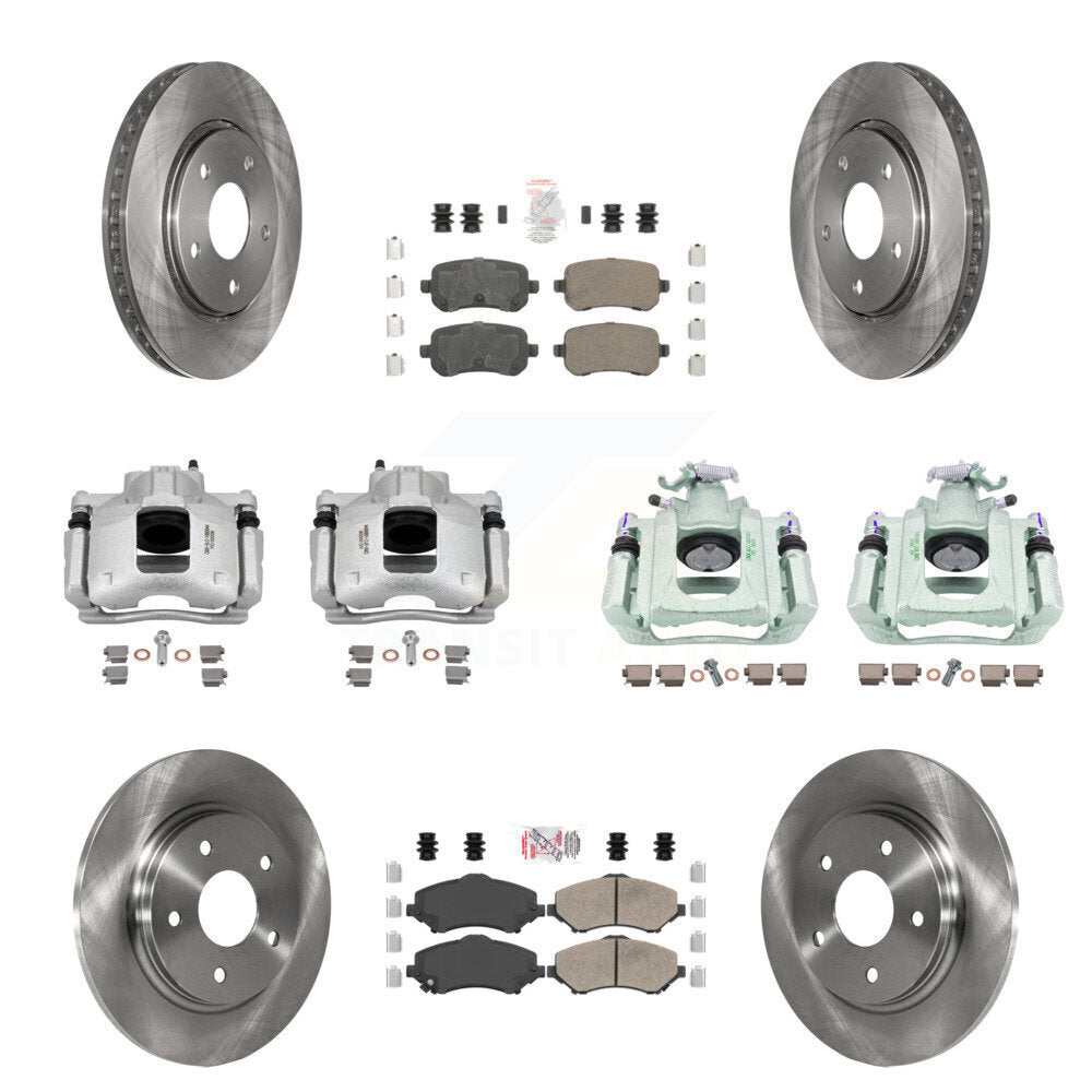Front Rear Brake Caliper Rotor Ceramic Pad Kit (10Pc) For Dodge Grand Caravan Chrysler & KC8-102608N