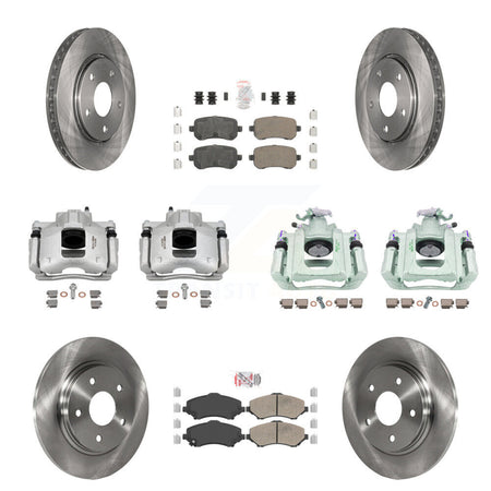 Front Rear Brake Caliper Rotor Ceramic Pad Kit (10Pc) For Dodge Grand Caravan Chrysler & KC8-102609N