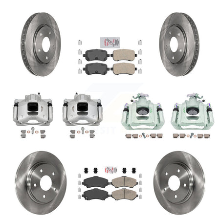 Front Rear Brake Caliper Rotor Ceramic Pad Kit (10Pc) For Dodge Grand Caravan Chrysler & KC8-102610N