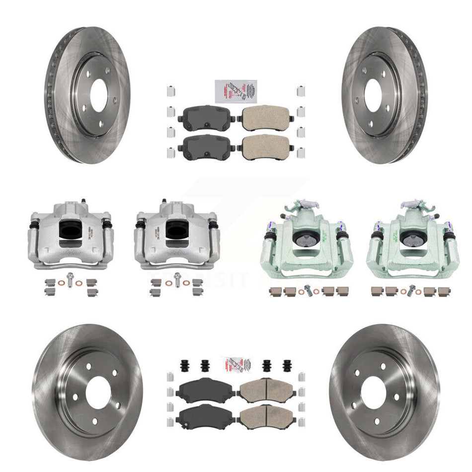 Front Rear Brake Caliper Rotor Ceramic Pad Kit (10Pc) For Dodge Grand Caravan Chrysler & KC8-102610N