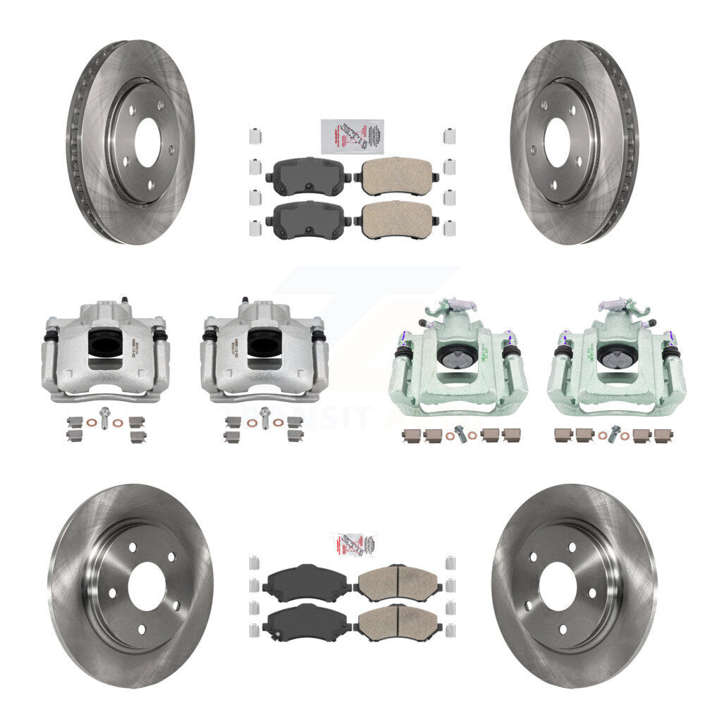 Front Rear Brake Caliper Rotor Ceramic Pad Kit (10Pc) For Dodge Grand Caravan Chrysler & KC8-102611N