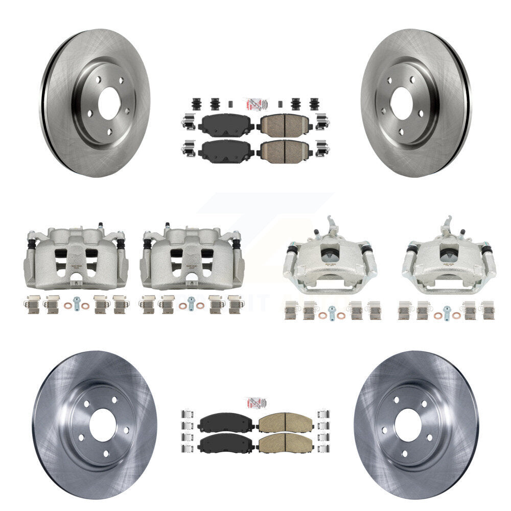 Front Rear Disc Brake Caliper Rotor & Ceramic Pad Kit (10Pc) For 2014-2020 Dodge Journey KC8-102616N