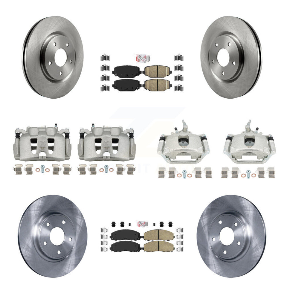 Front Rear Disc Brake Caliper Rotor & Ceramic Pad Kit (10Pc) For 2014-2020 Dodge Journey KC8-102618N