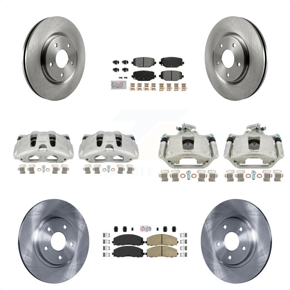 Front Rear Disc Brake Caliper Rotors And Ceramic Pads Kit (10Pc) For Dodge Grand Caravan KC8-102621N by Transit Auto