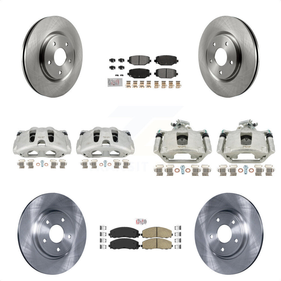 Front Rear Disc Brake Caliper Rotors And Ceramic Pads Kit (10Pc) For Dodge Grand Caravan KC8-102622N by Transit Auto