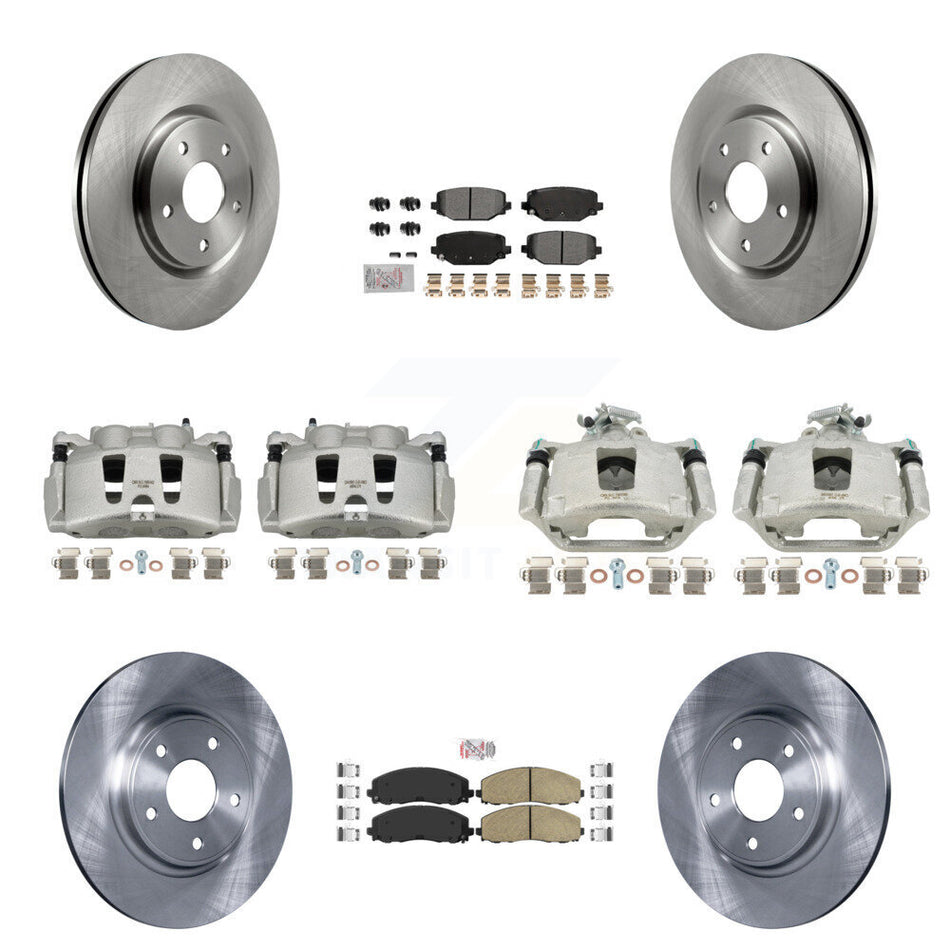 Front Rear Disc Brake Caliper Rotors And Ceramic Pads Kit (10Pc) For Dodge Grand Caravan KC8-102622N