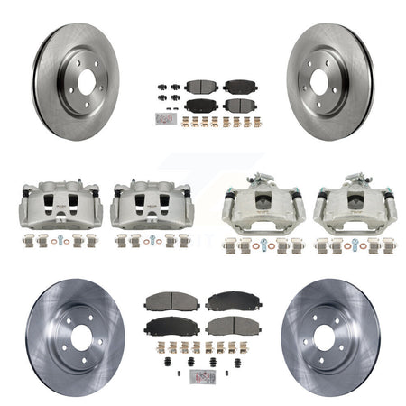 Front Rear Disc Brake Caliper Rotor Semi-Metallic Pad Kit (10Pc) For Dodge Grand Caravan KC8-102623N